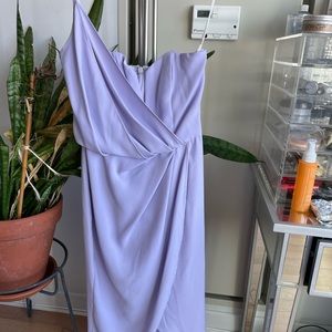 Bridesmaid wrap maxi dress with hi low hem in lavender Size 0